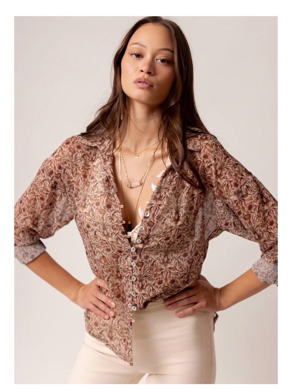 Joyfolie Agnes Blouse in Vine Floral - Picture 3 of 13